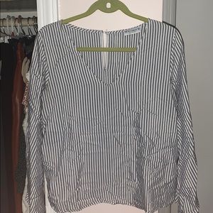 Soft blue and white blouse